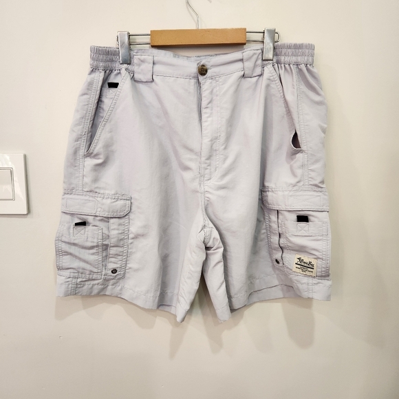 VTG Bimini Bay Shorts Mens 38 Blue Pockets Outdoor Adventure Cargo 100% Nylon - Picture 1 of 12